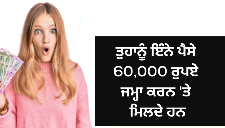 ਤੁਹਾਨੂੰ ਇੰਨੇ ਪੈਸੇ 60,000 ਰੁਪਏ ਜਮ੍ਹਾ ਕਰਨ 'ਤੇ ਮਿਲਦੇ ਹਨ